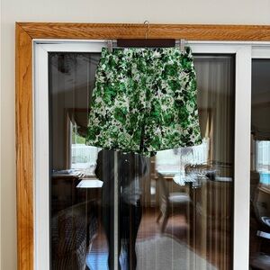 Mango Green Vibrant Floral Summer Shorts